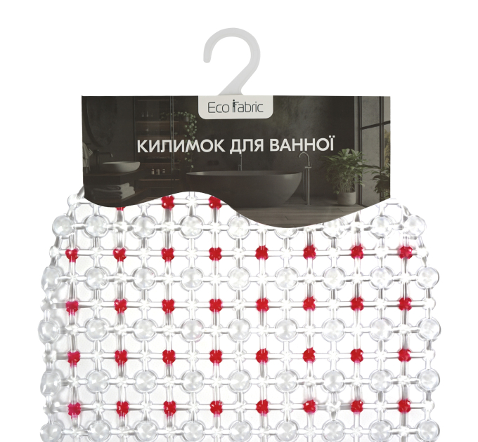 Килимок у ванну кімнату Eco Fabric 63*34 см КРАПКА, червоний (6334-003) - фото № 3