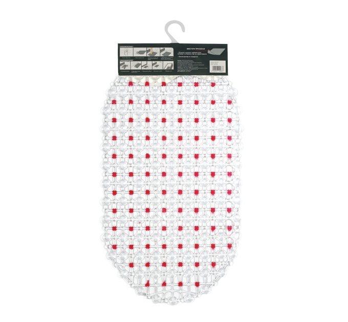 Килимок у ванну кімнату Eco Fabric 63*34 см КРАПКА, червоний (6334-003) - фото № 6