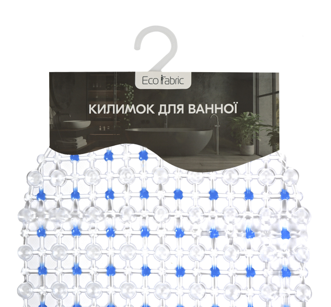 Килимок у ванну кімнату Eco Fabric 63*34 см КРАПКА, блакитний (6334-004) - фото № 3