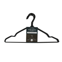 Набір металевих вішалок плічок для одягу Eco Fabric 38*21*0.32 см 10 шт, чорний (EF-10BLK)
