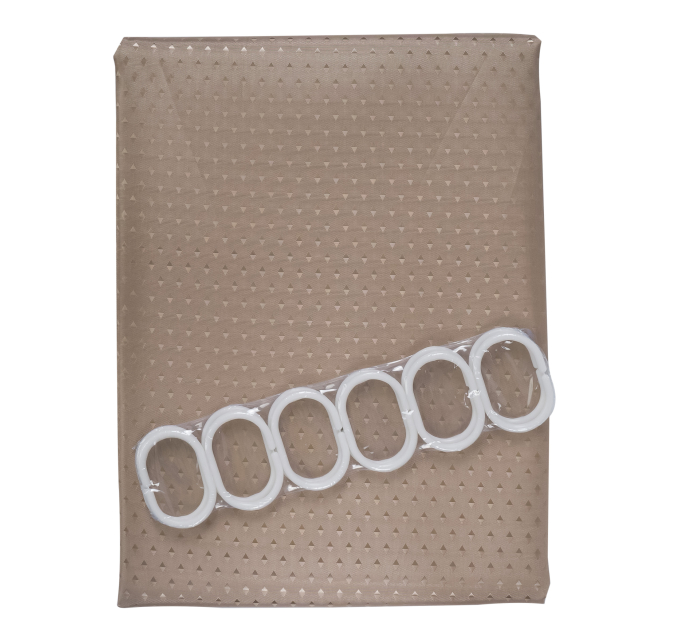 Шторка для ванної кімнати Eco Fabric ПІКА 180*180 см, мокко (EF-1801-MO) - фото № 1