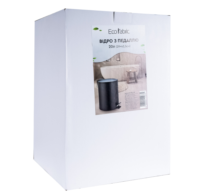 Мусорное ведро с педалью Eco Fabric 20л, матовый черный (EF-2944-20L) - фото № 6