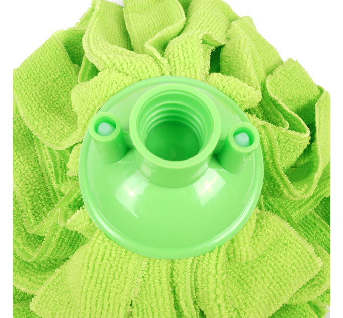 Насадка для швабри Eco Fabric МОП СПІДНИЧКА зі смужок мікрофібри 160г, зелений (EF-0160-MG) - фото № 3