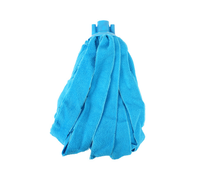 Насадка для швабри Eco Fabric МОП СПІДНИЧКА зі смужок мікрофібри 160г, синя (EF-0160-MB) - фото № 4