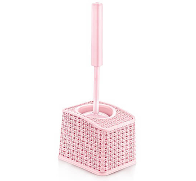 Йоржик для унітазу OZ-ER Plastik KNIT RECTANGLE, рожевий(O006-X65) - фото № 1