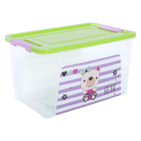 Контейнер Алеана Smart Box 3.5 л з декором Pet Shop, прозорий/оливковий/рожевий(124045)