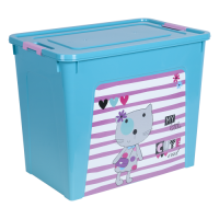 Контейнер Алеана Smart Box 40л з декором Pet Shop, бірюзовий/рожевий(124049)