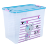 Контейнер Алеана Smart Box 40л з декором Pet Shop, прозорий/бірюзовий/рожевий(124049)