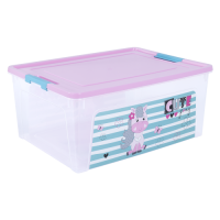Контейнер Алеана Smart Box 7.9л з декором Pet Shop, прозорий/рожевий/бірюзовий (124046)