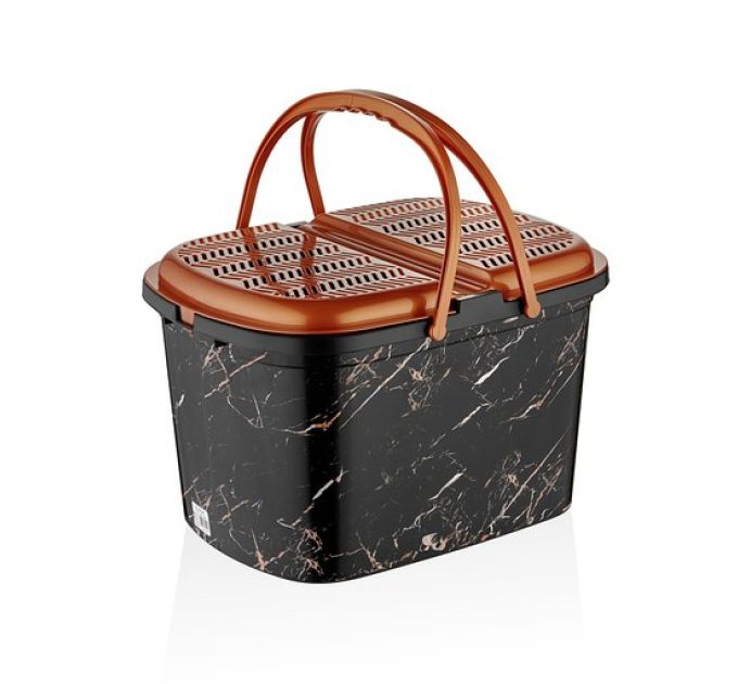 Корзина для пикника OZ-ER Plastik GO GO 24.5 л, чорний мармур (D032-X129) - фото № 1