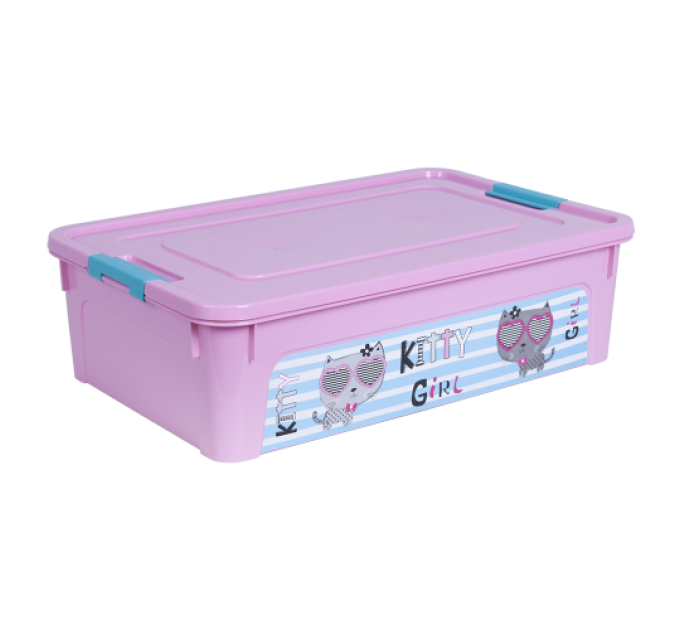 Контейнер Алеана Smart Box 14л з декором Pet Shop, рожевий/бірюзовий (124047) - фото № 1