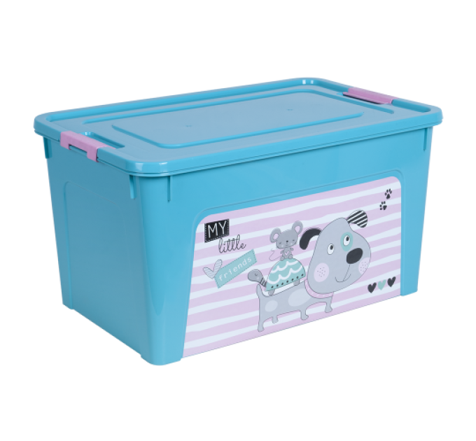 Контейнер Алеана Smart Box 27л з декором Pet Shop, бірюзовий/рожевий(124048) - фото № 1