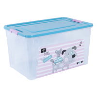 Контейнер Алеана Smart Box 27л з декором Pet Shop, прозорий/бірюзовий/рожевий(124048)