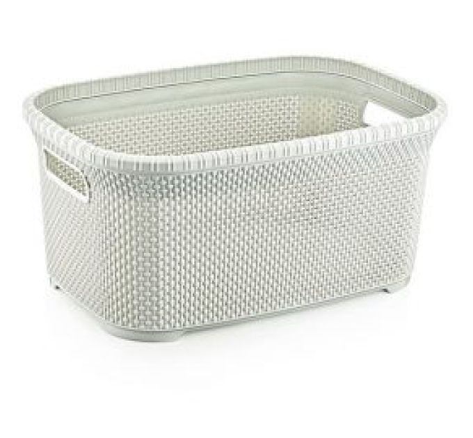 Корзина для білизни без кришки OZ-ER Plastik HONEYCOMB 25л, кремовий (D079-X21) - фото № 1