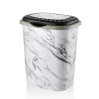 Корзина для білизни овальна з кришкою OZ-ER Plastik GO GO 41л, білий мармур (D0012-X128)