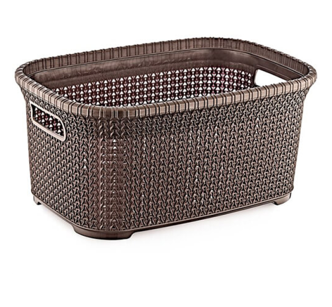 Корзина для білизни без кришки OZ-ER Plastik KNIT 25л, коричневий (O003-X23) - фото № 1