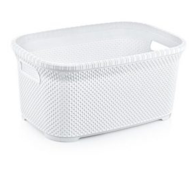 Корзина для білизни без кришки OZ-ER Plastik HONEYCOMB 25л, білий (D079-X24) - фото № 1