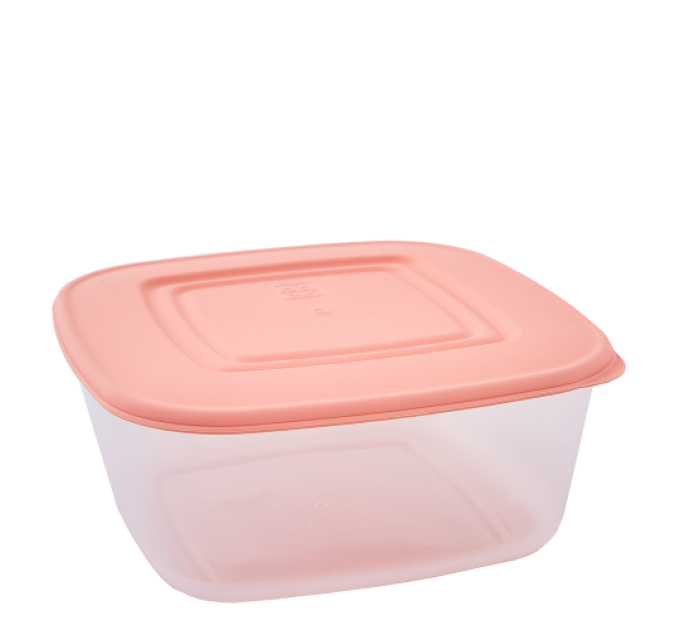 Контейнер для харчових продуктів Алеана квадратний 1.88л, прозорий/абрикосовий (167014) - фото № 1