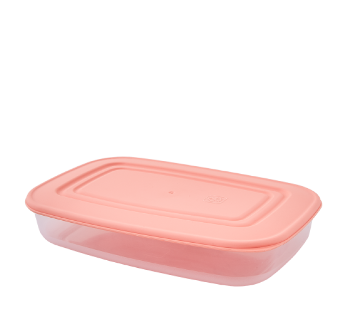 Контейнер для харчових продуктів Алеана прямокутний 2.5л, прозорий/абрикосовий (167025) - фото № 1