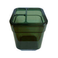 Склянка для зубних щіток Eco Fabric CUBE, прозоро-зелений (TRL-8025-TG)